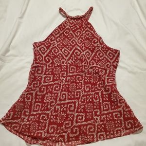 Michael Kors Tops - Red and cream chiffon top Michael Kors Tops - Red and cream chiffon top